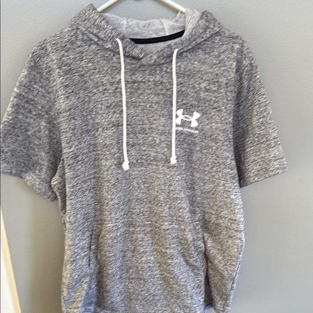 Under Armour Heathered Gray Hoodie Tee
